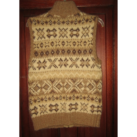 Ralph Lauren Jeans Co. M Cardigan Sweater Vest Zip Indian Blanket Mohair Wool - Picture 2 of 3